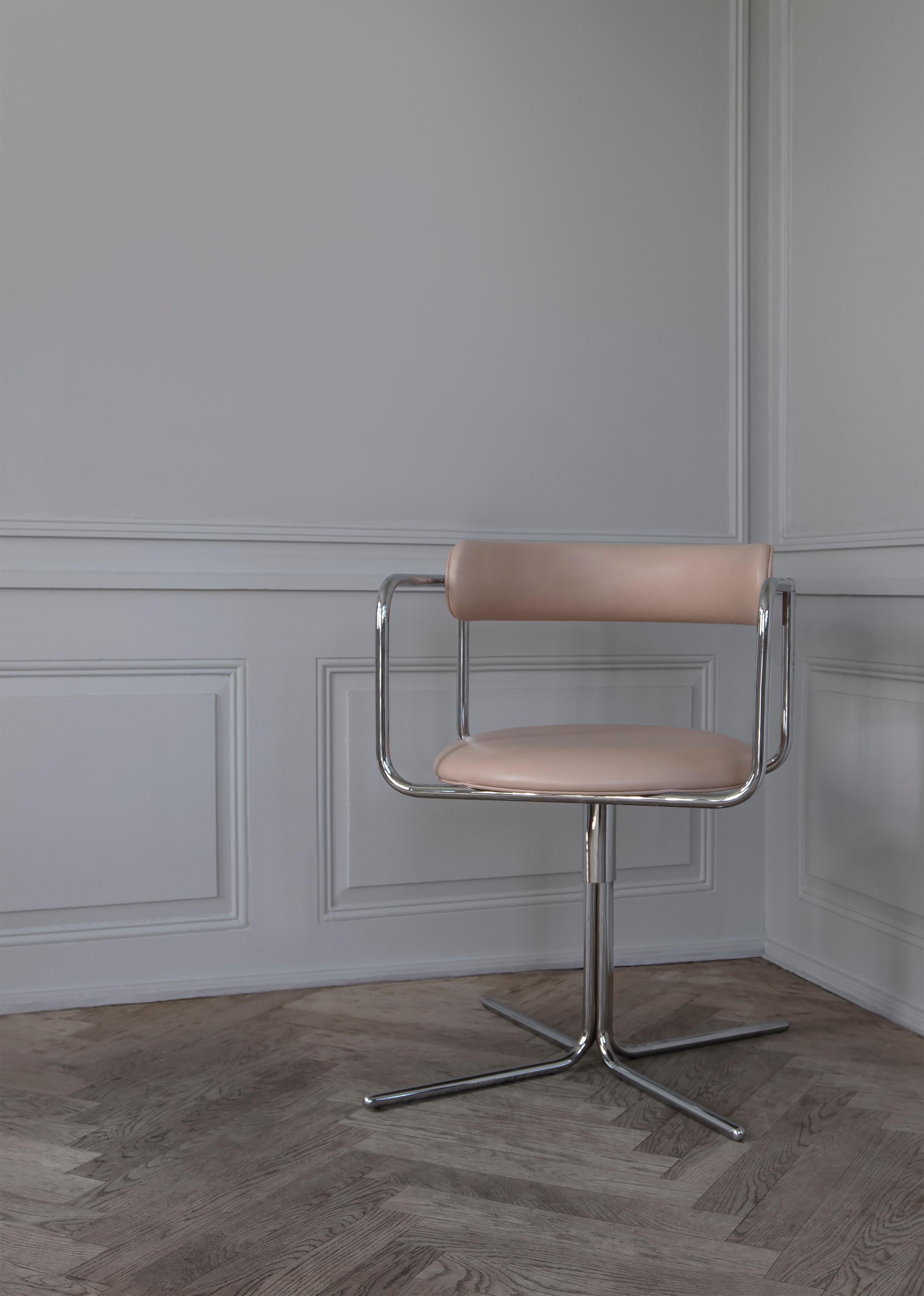 Contemporary Chair 'FF Swivel' Chrome, Loop Fabric In New Condition For Sale In Paris, IDF