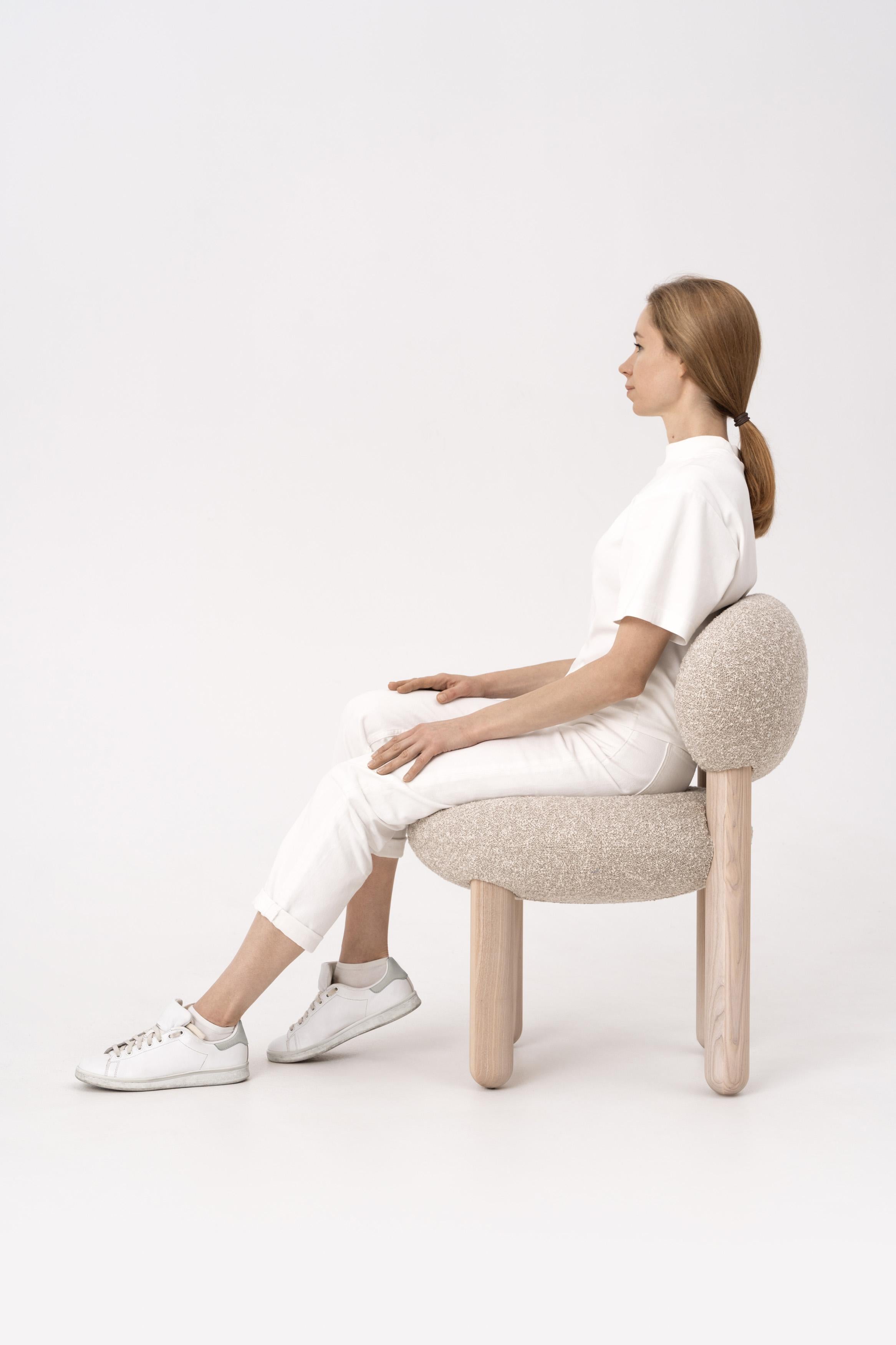 Contemporary Chair 'Flock CS1' by Noom, Bouclé Nimbus col.006 For Sale 6