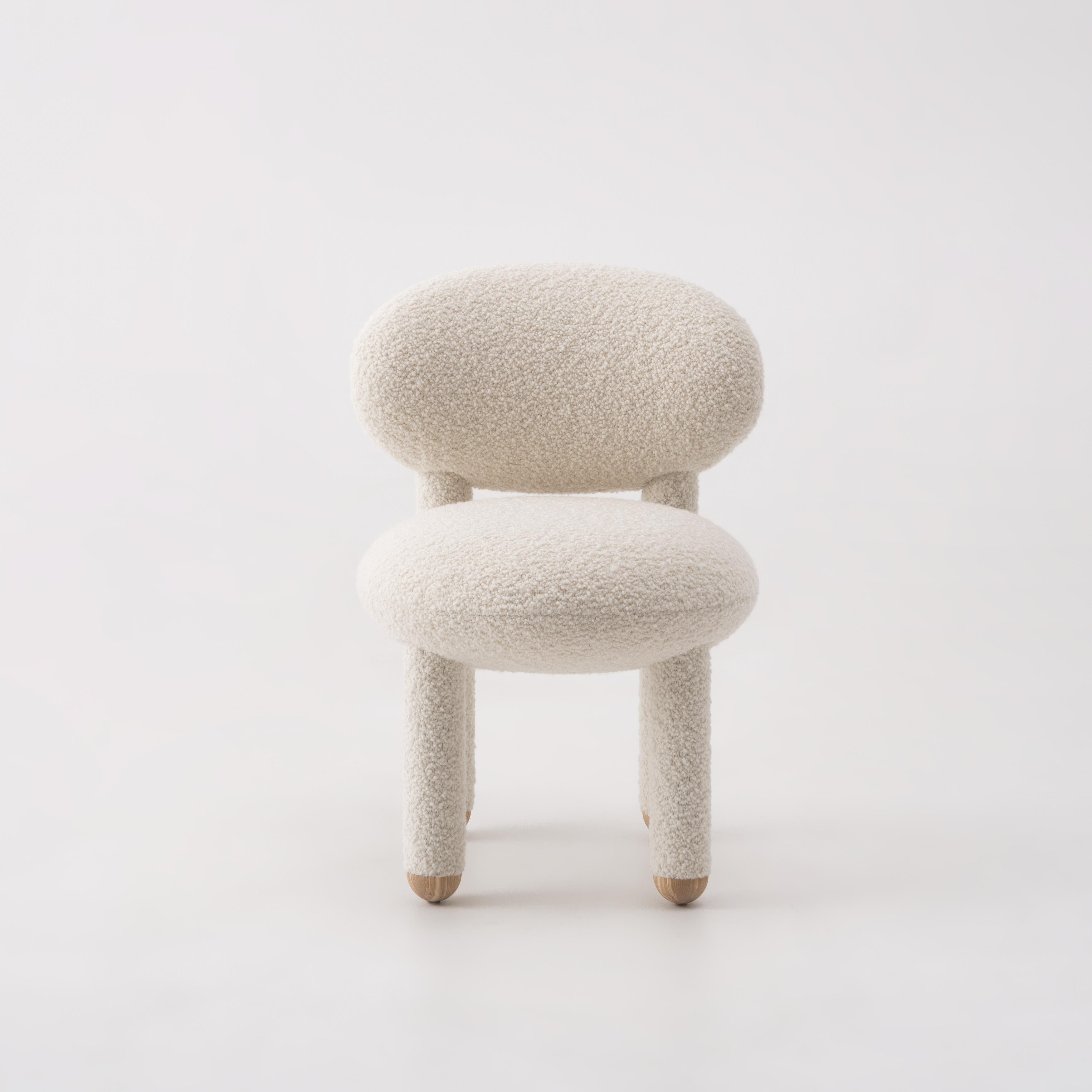 Contemporary Chair 'Flock CS1' by Noom, Bouclé Nimbus col.006 For Sale 9
