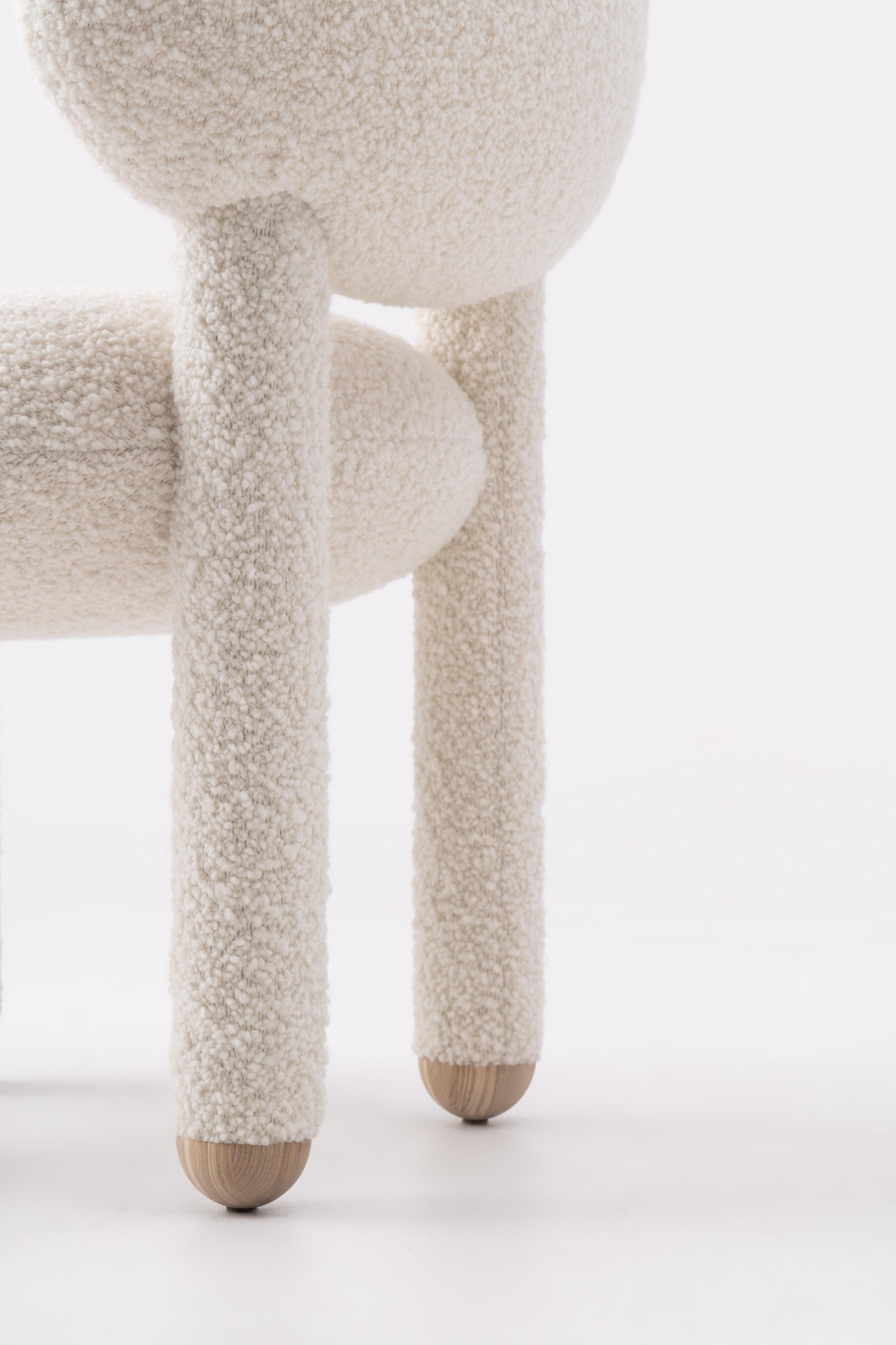 Contemporary Chair 'Flock CS1' by Noom, Bouclé Nimbus col.006 In New Condition For Sale In Paris, FR