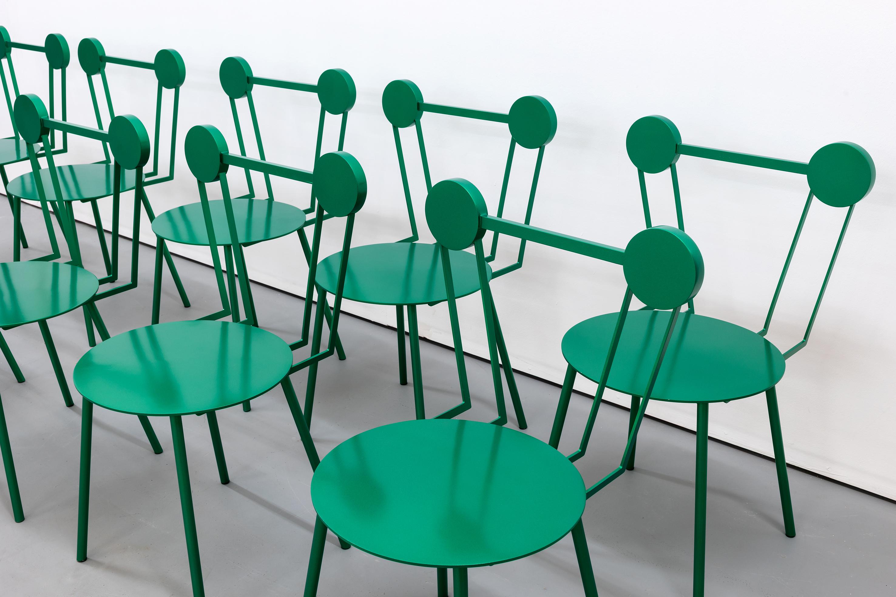 Other Contemporary Chair Green Haly Aluminium by Chapel Petrassi For Sale