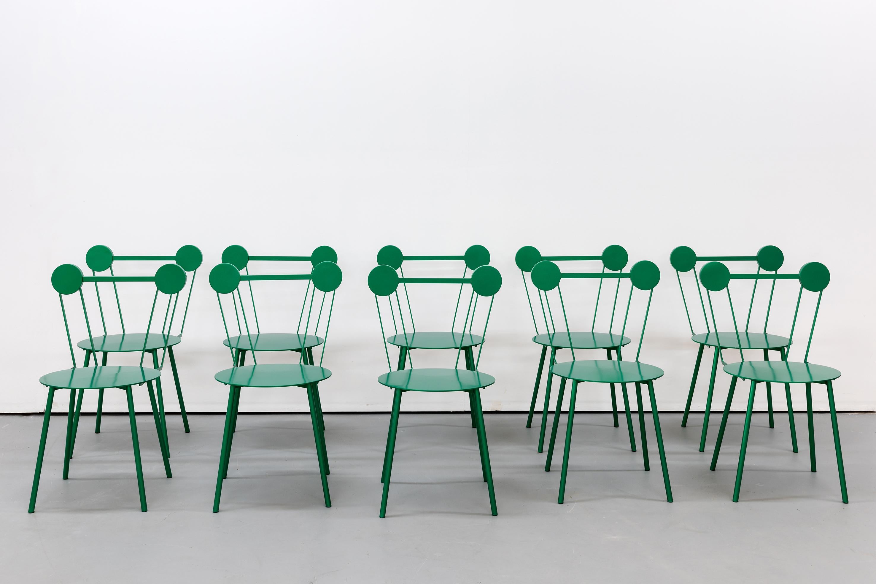 Contemporary Chair Green Haly Aluminium by Chapel Petrassi In New Condition For Sale In Le Perreux-sur-Marne, FR