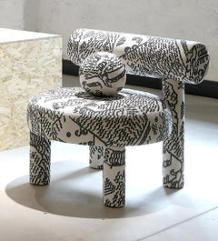 Contemporary Chair Gropius CS1 by NOOM, Dedar Tiger Mountain