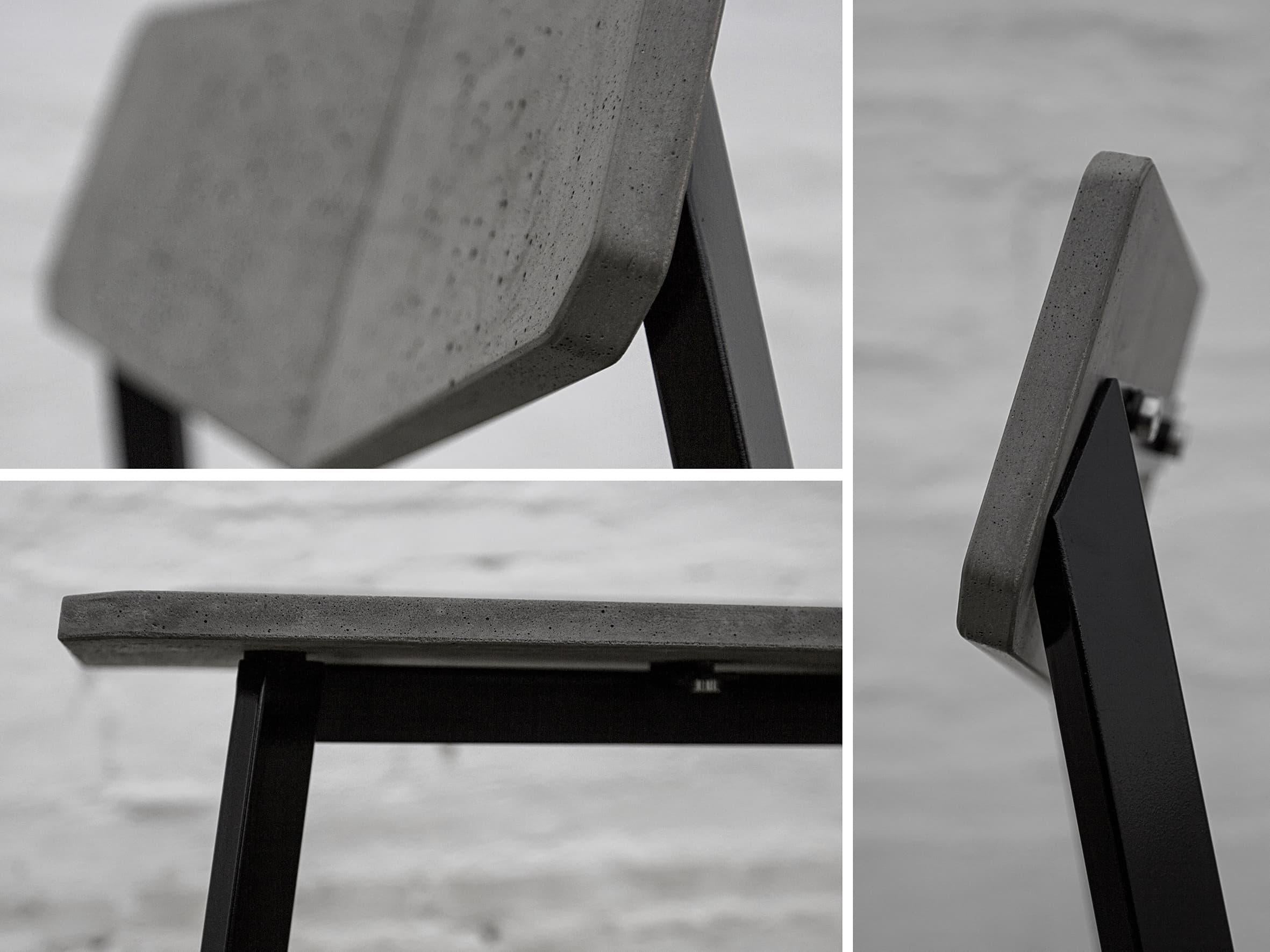 Chinois Chaise contemporaine « H » en béton et aluminium en vente