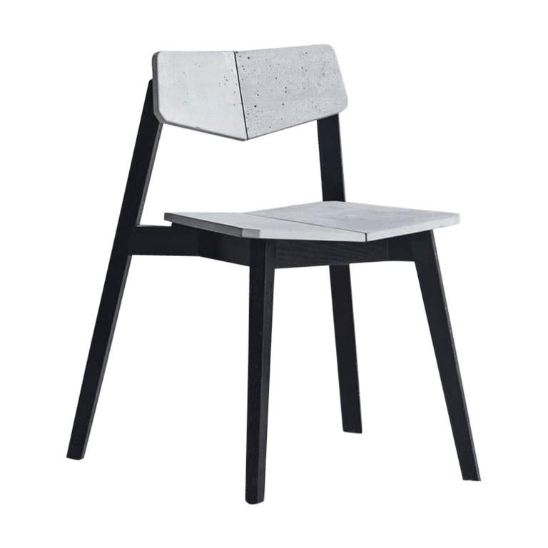 Contemporary Chair 'H' Made of Concrete and Aluminum