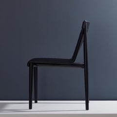 Contemporary Chair in Natural Solid Wood, Upholstered, Quilted, No Arms