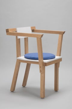 Contemporary Chair Oak Wood White