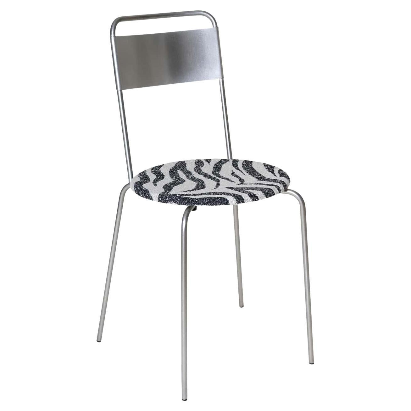 Zeitgenössischer Stuhl 'Petit Rond' Troels Grum-Schwensen X FRAMA, Stahl und Zebra
