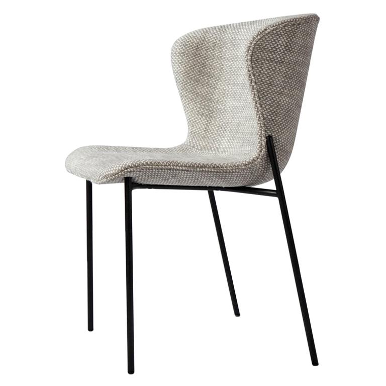 Contemporary Chair 'Pipe' Beige Wool, Xylophone 002