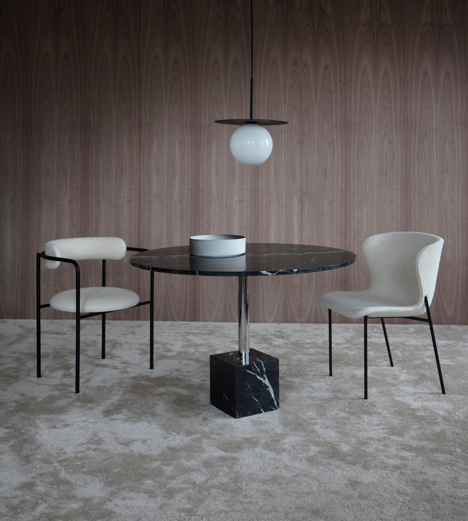 Contemporary Chair 'Pipe' Black Frame, Black Leather For Sale 3