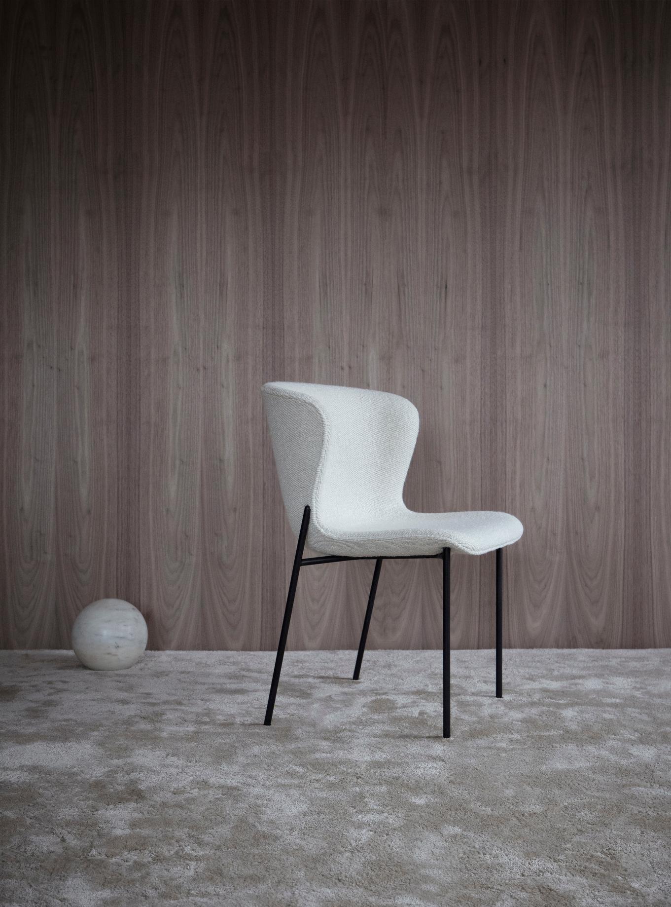 Contemporary Chair 'Pipe' Black Frame, Black Leather For Sale 4