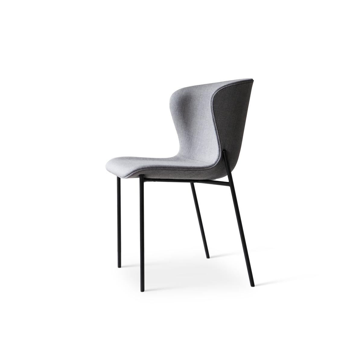 Contemporary Chair 'Pipe' Black Leather Bolero, Black Legs  For Sale 12