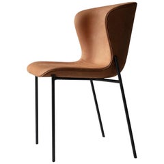 Contemporary Chair 'Pipe' Camel Leather