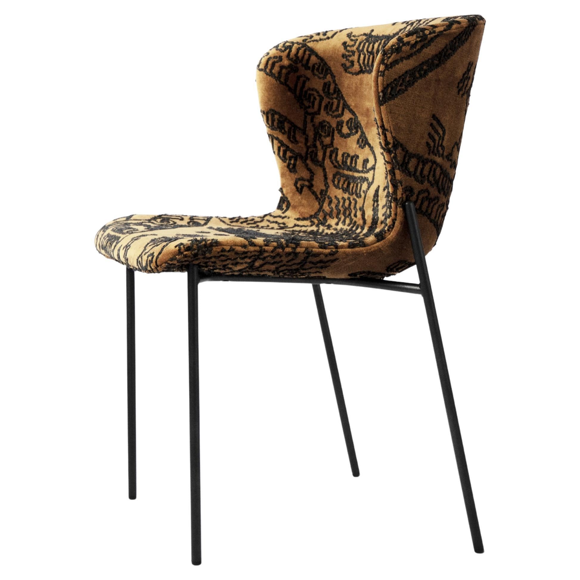Contemporary Chair 'Pipe' with Tiger Mountain 02, Black Frame For Sale