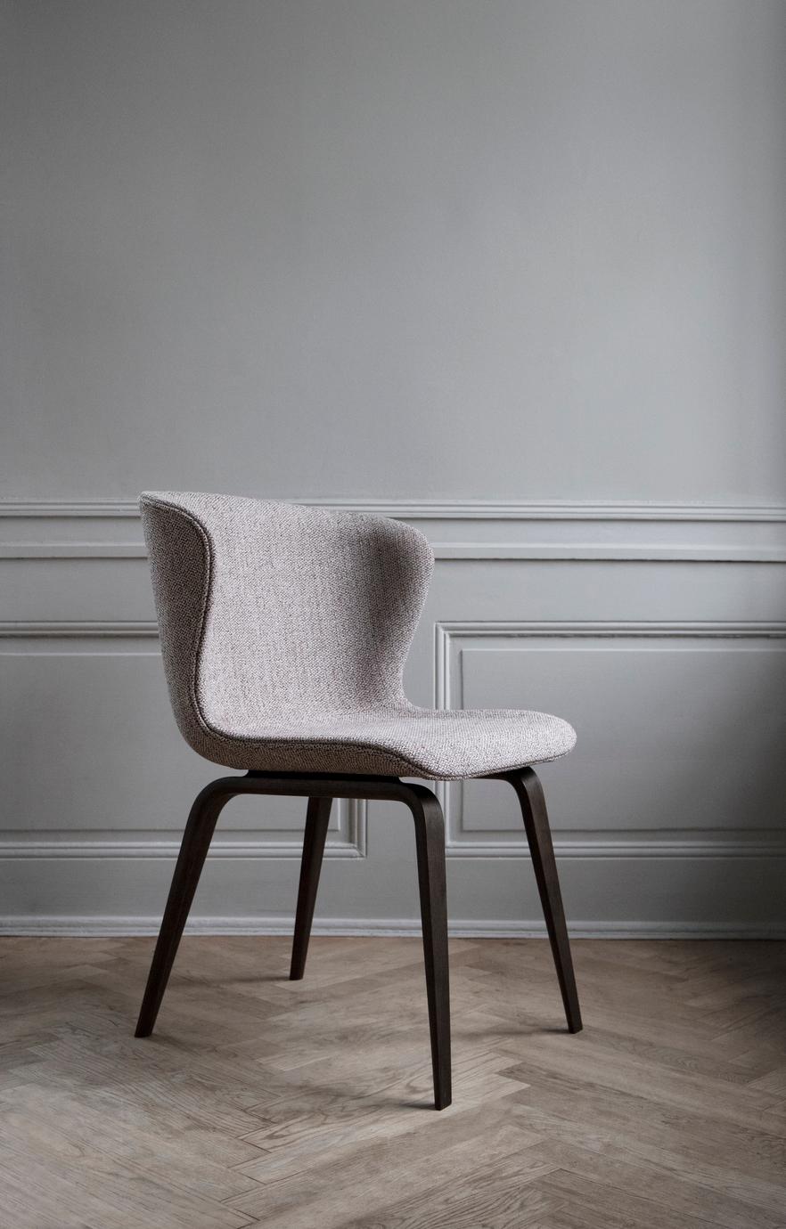Danish Contemporary Chair 'Pipe Wood' Black Wood, Loop Bouclé, Cream For Sale
