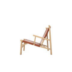 Contemporary Chair 'Samurai' by Norr11, Natural Oak & Brandy Leather