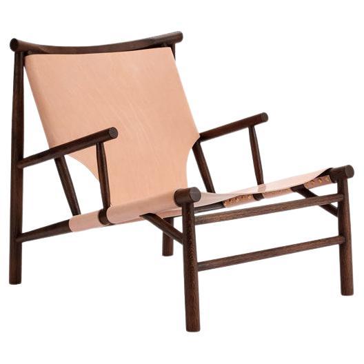 Danish Contemporary Chair 'Samurai' by Norr11, Natural Oak & Brandy Leather For Sale