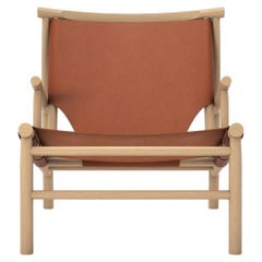 Contemporary Chair 'Samurai' by Norr11, Natural Oak & Brandy Leather