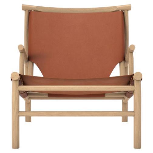 Contemporary Chair 'Samurai' by Norr11, Natural Oak & Nature Leather For Sale 3