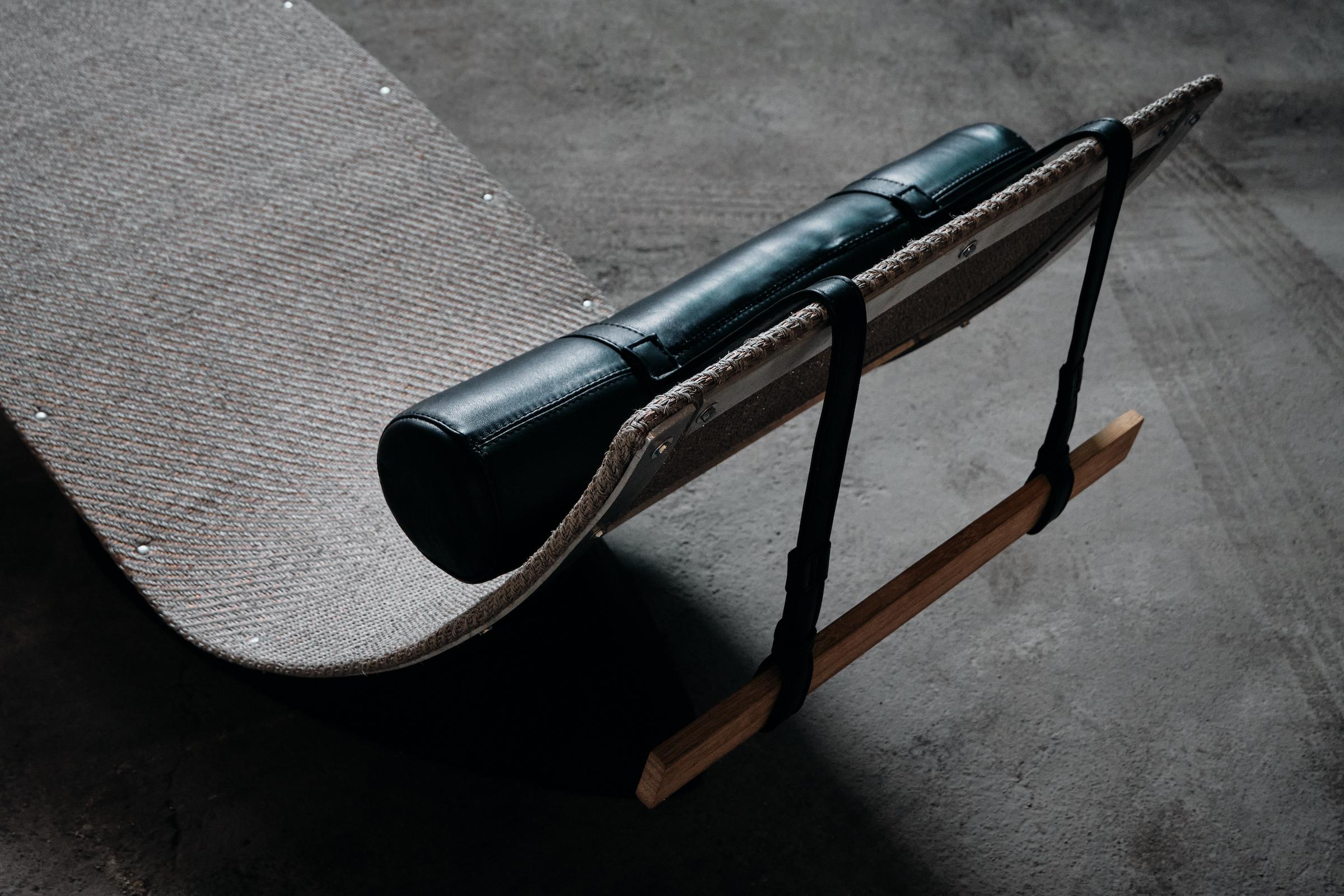 Colombian Contemporary Chaise Longue 'Cherlon' by Carmworks, Copper Fabric  For Sale