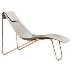 Contemporary Chaise Longue In Sled Base Offered In Leather