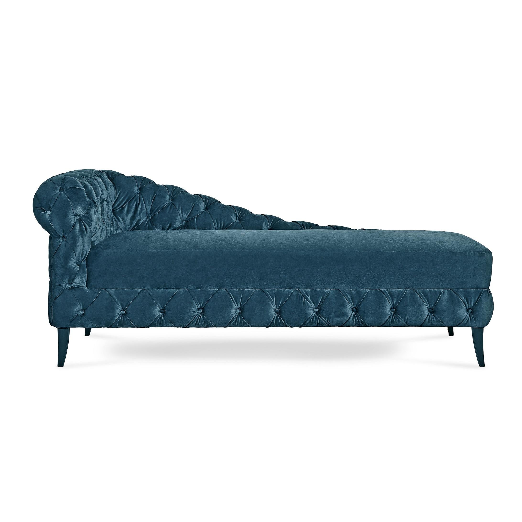 Portuguese Contemporary chaise lounge Offered in Button & Capitonnée Tufting For Sale