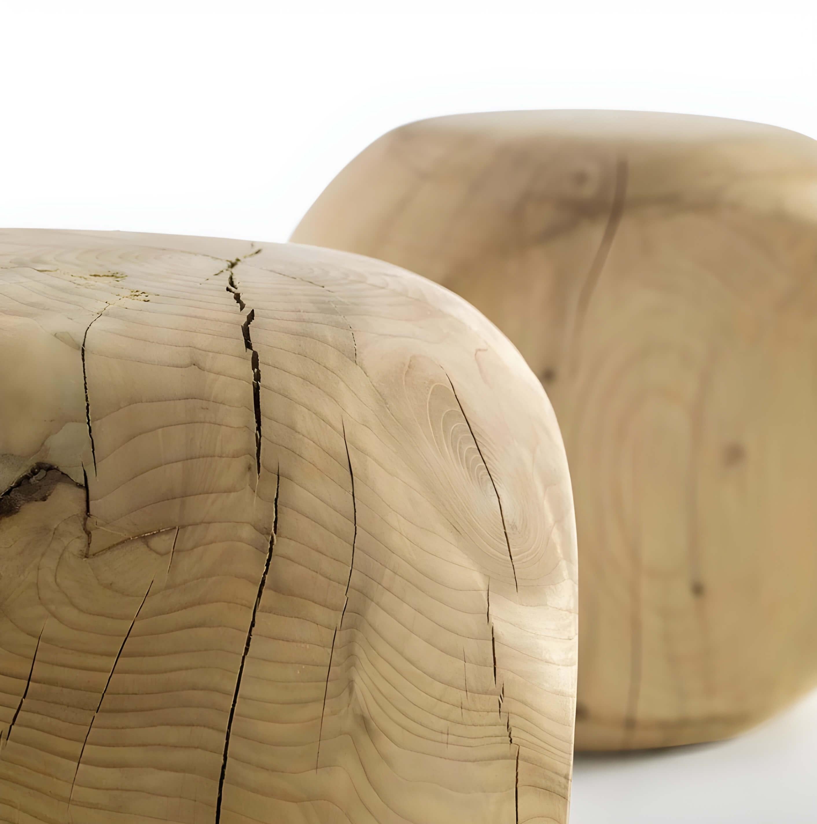 Cèdre Chaise longue contemporaine en bois de cèdre massif parfumé en vente