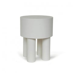 Contemporary Chalk Jesmonite Side Table, Pilotis 4 Legs by Malgorzata Bany