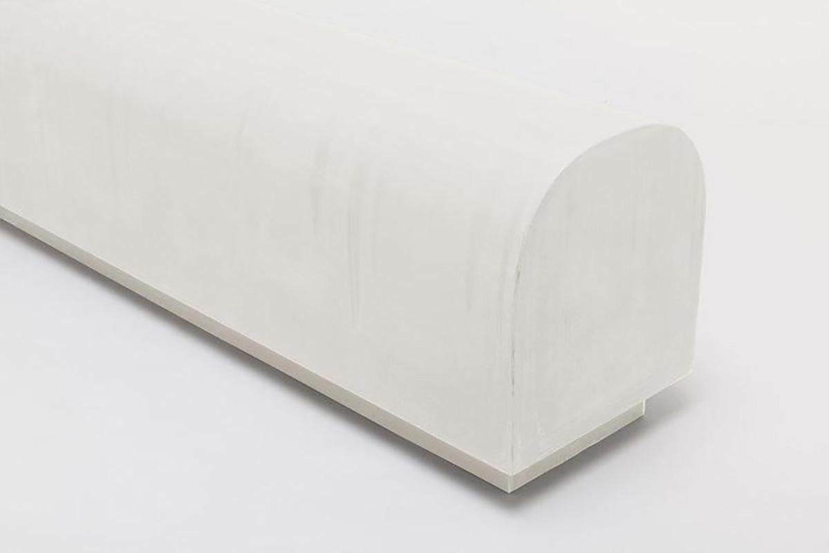 Contemporary plaster bench - Chubby bench by Faye Toogood
This is shown in the chalk plaster finish. 

Design: Faye Toogood
Material: sealed reinforced plaster
Available also in storm, charcoal or cream finish

A bench, with the reassuring