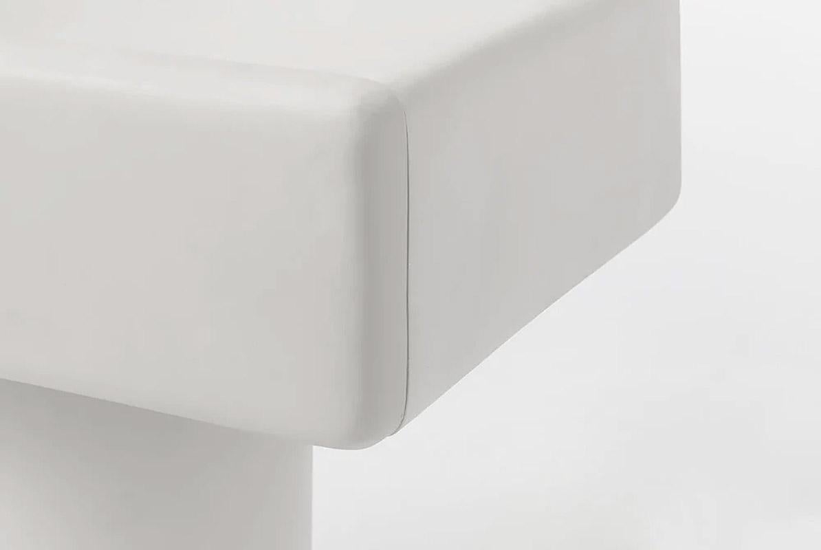 British Contemporary chalk wooden nightstand, Roly-Poly by Faye Toogood