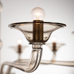 Moderner Kronleuchter, 8 Arme, Noce-Murano-Glas von Multiforme