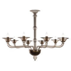 Moderner Kronleuchter, 8 Arme, Noce-Murano-Glas von Multiforme