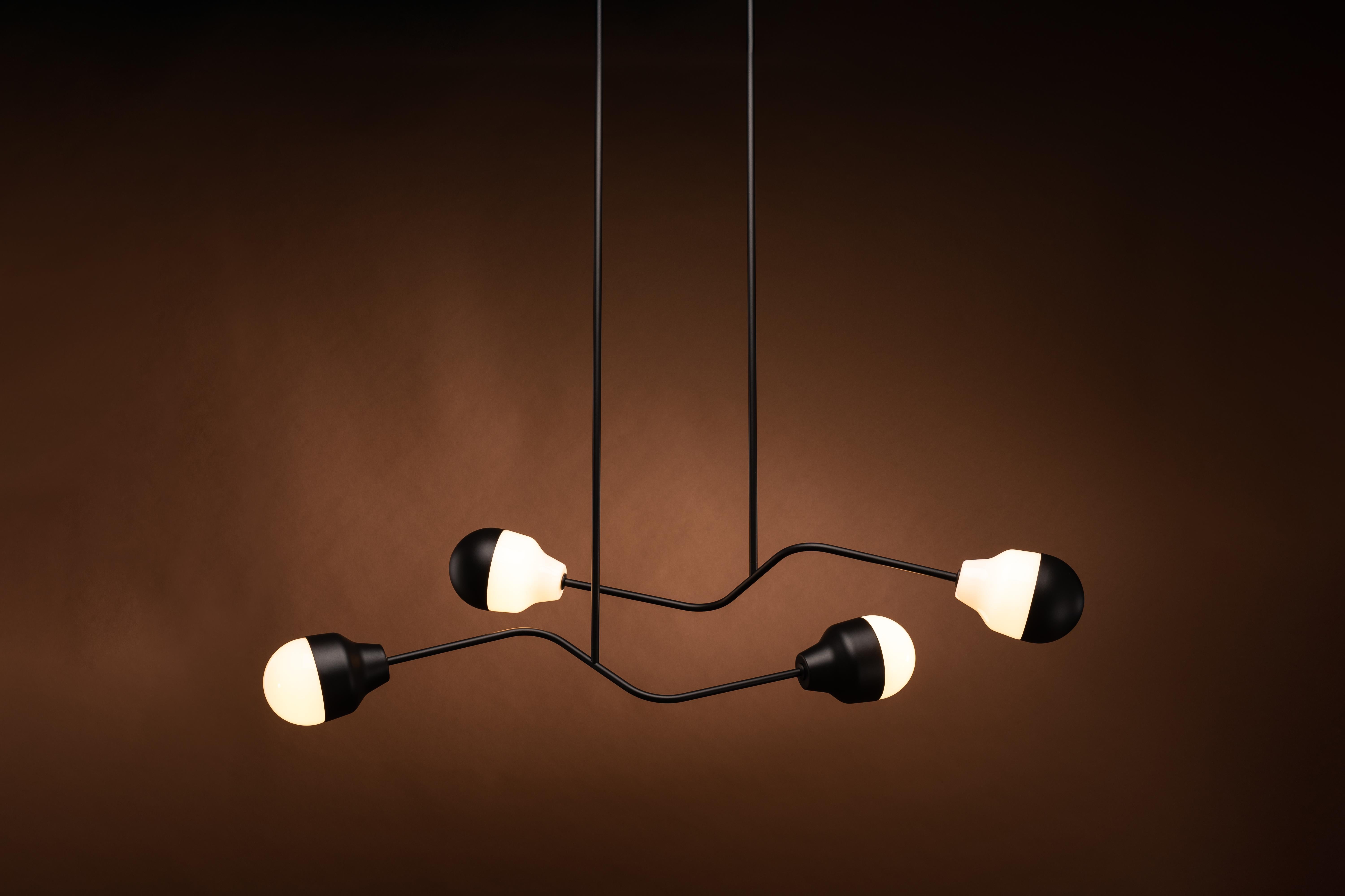 Organic Modern Contemporary Chandelier 'Ambiguo Type-05' in Steel and Glass