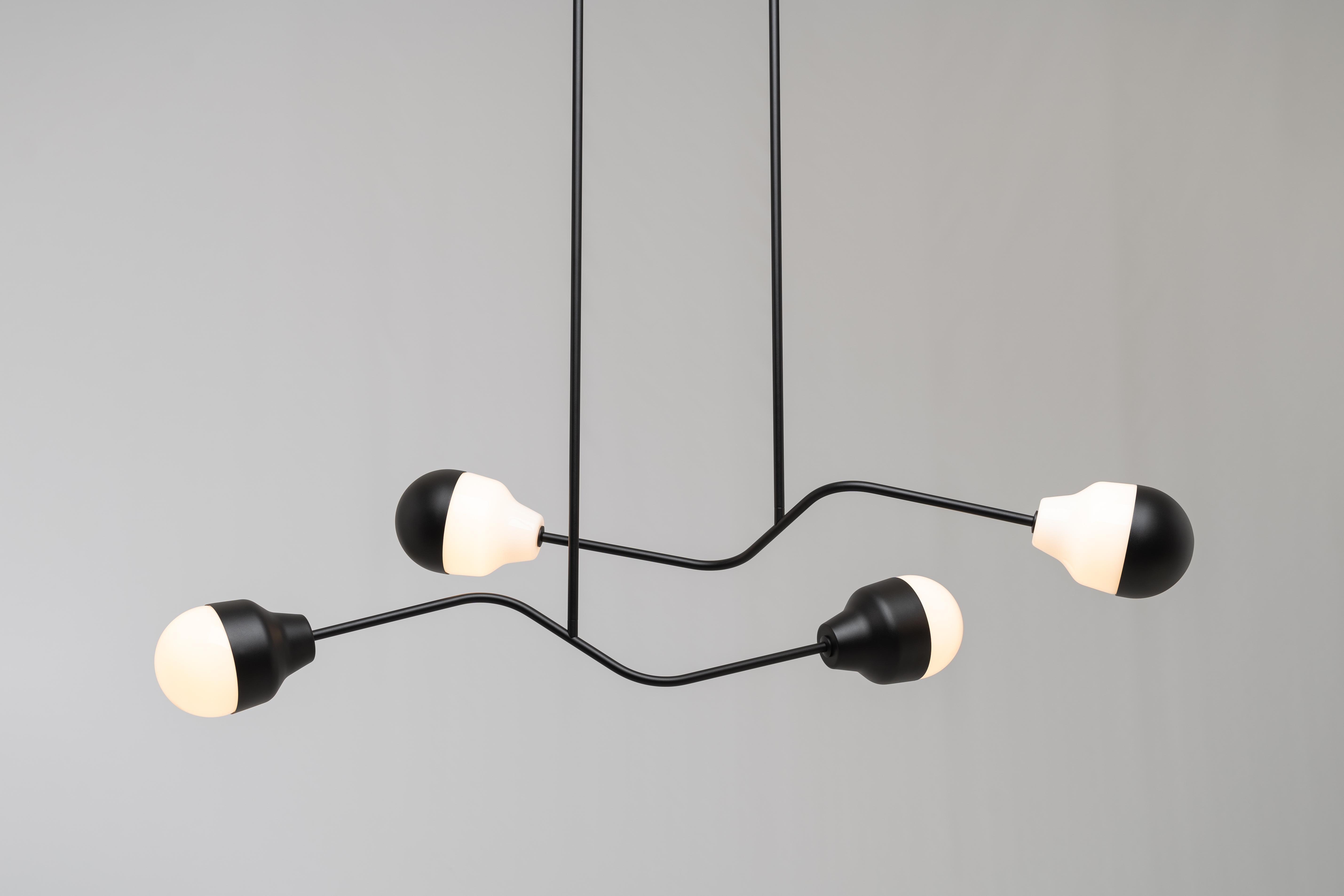 Organic Modern Contemporary Chandelier 'Ambiguo Type-05' in Steel and Glass For Sale