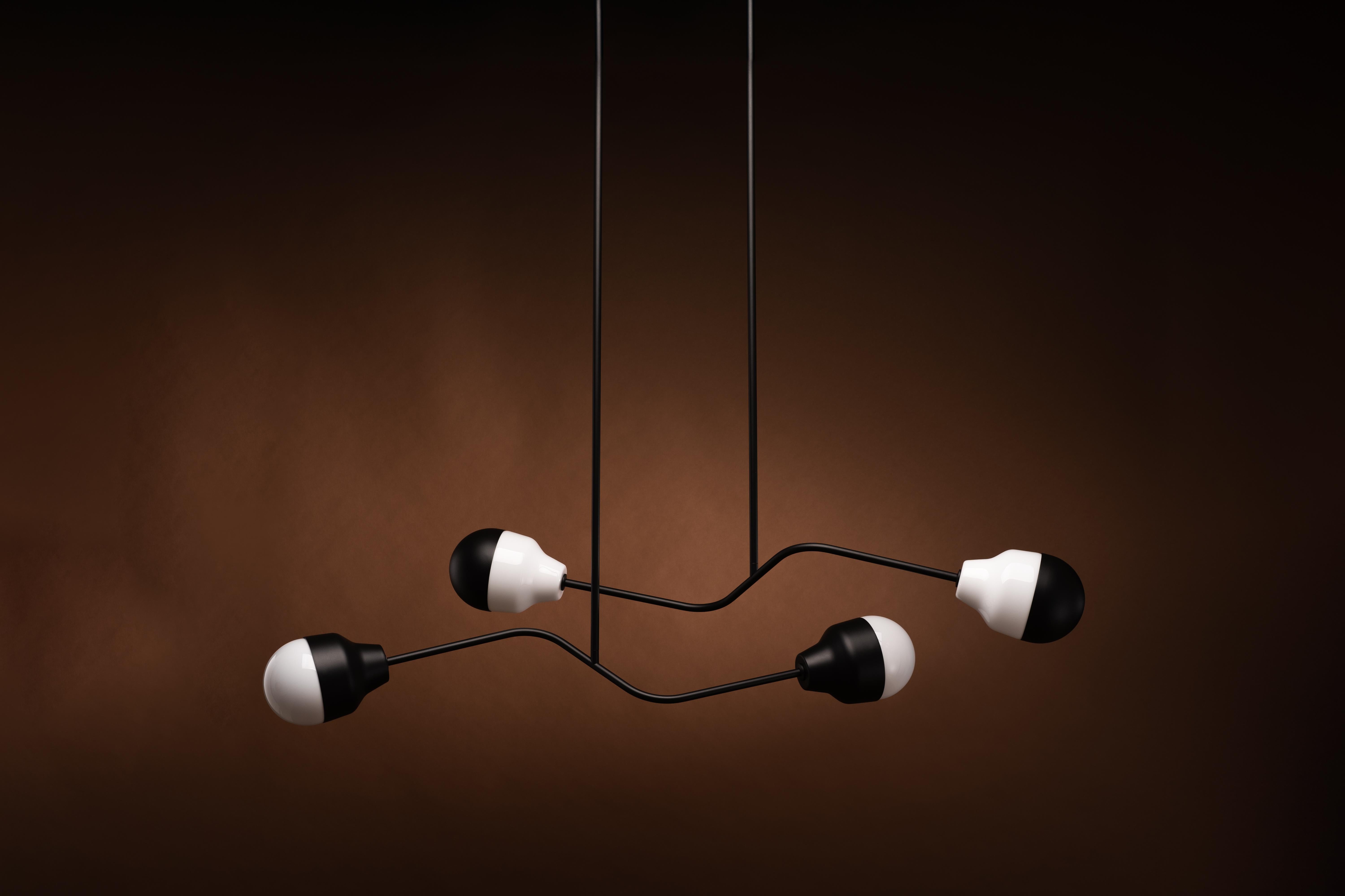 Estonian Contemporary Chandelier 'Ambiguo Type-05' in Steel and Glass