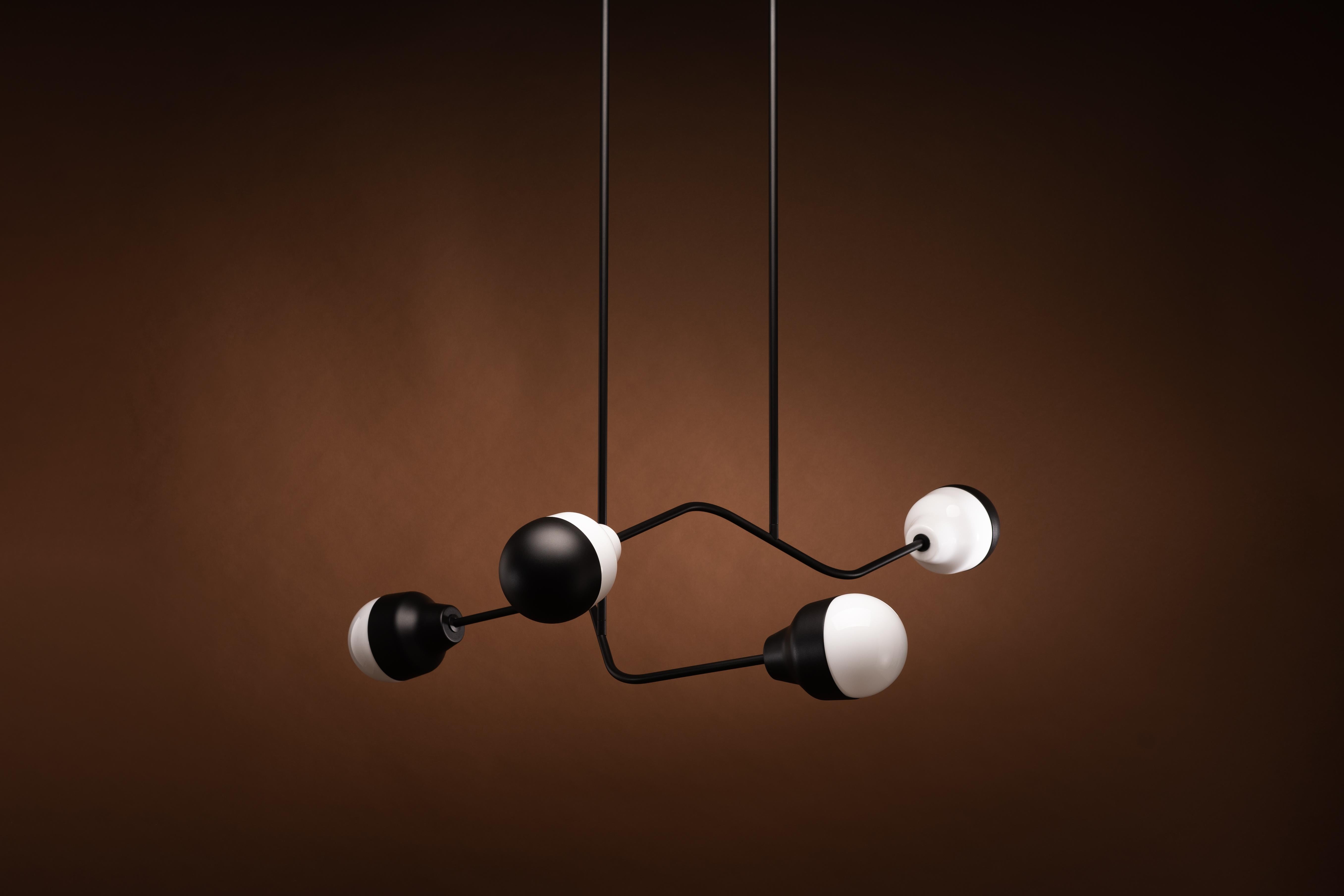 Contemporary Chandelier 'Ambiguo Type-05' in Steel and Glass For Sale 2