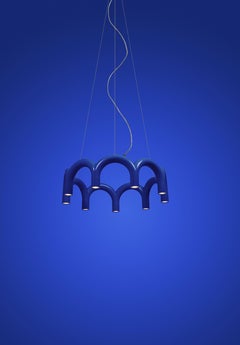 Araña contemporánea 'Arch Circle 76' de Oblure, Azul