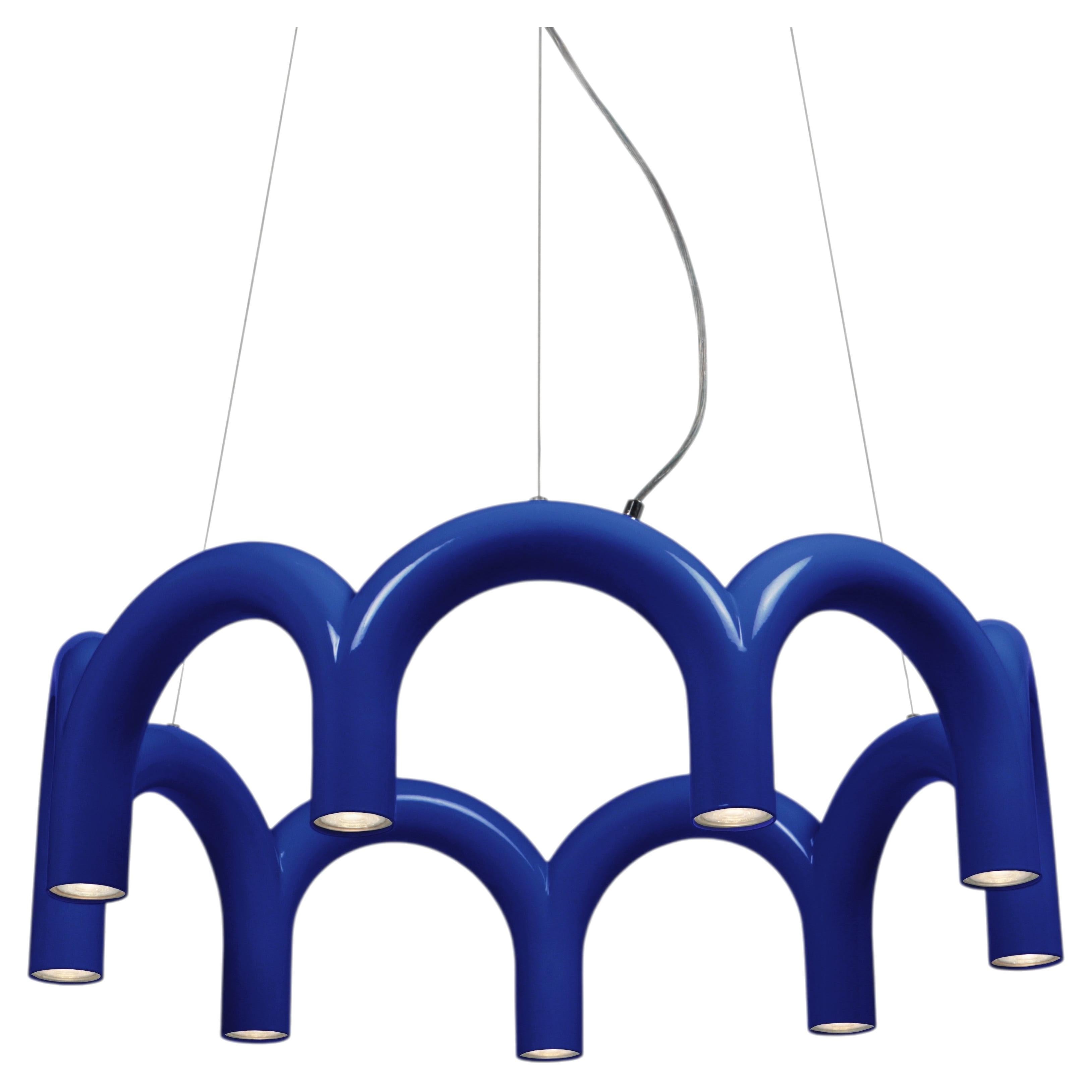 Lampadario Contemporary 'Arch Circle 76' di Oblure, Blu