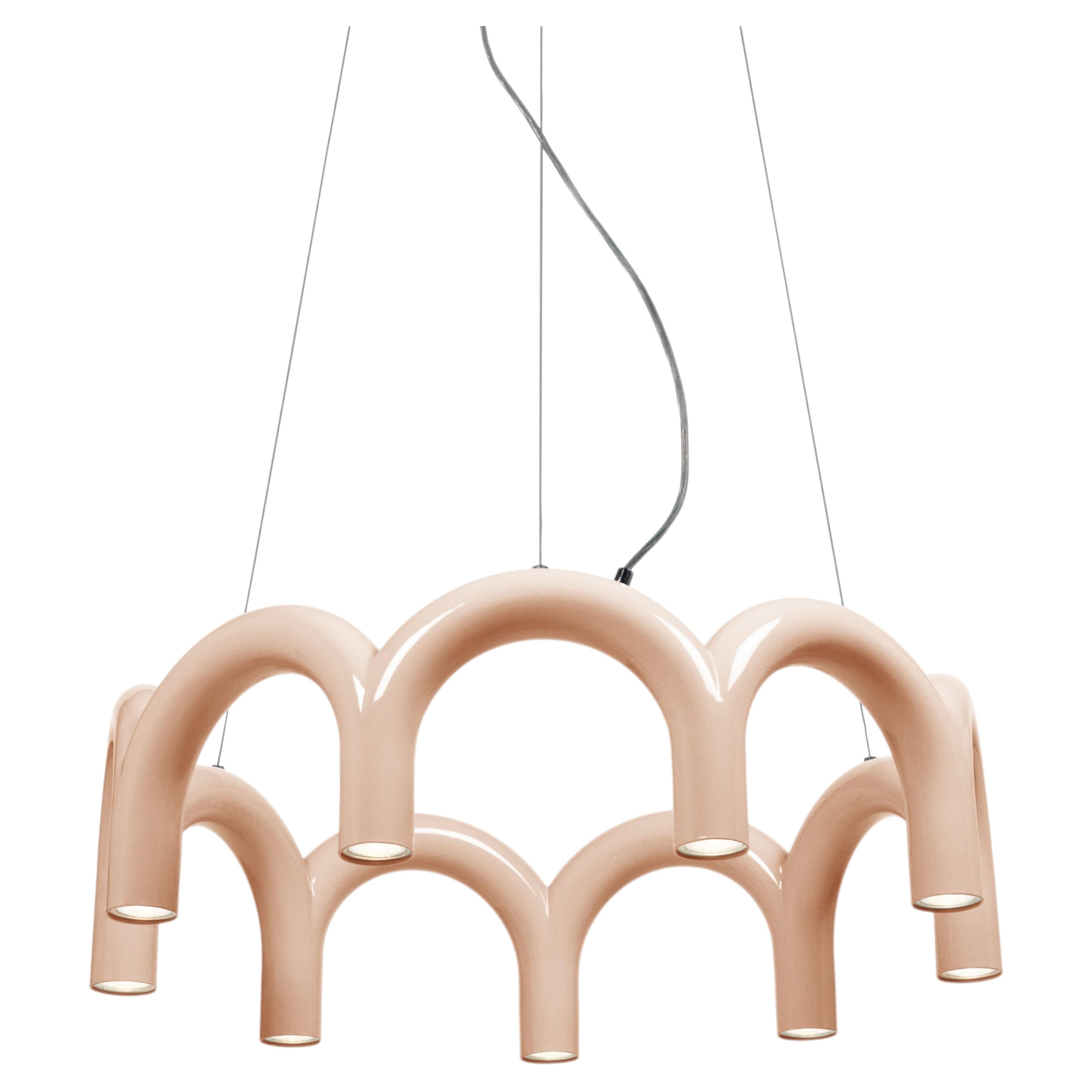 Lampadario Contemporary 'Arch Circle 76' di Oblure, Nude