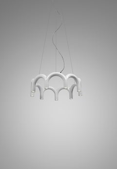 Araña contemporánea 'Arch Circle 76' by Oblure, Blanco