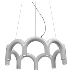 Araña contemporánea 'Arch Circle 76' by Oblure, Blanco