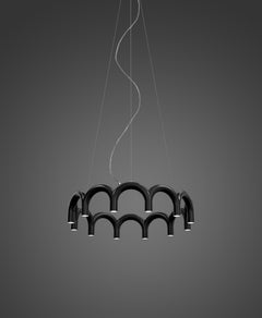 Contemporary Chandelier 'Arch Circle 98' by Oblure, Black