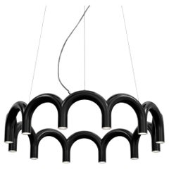 Contemporary Chandelier 'Arch Circle 98' by Oblure, Black
