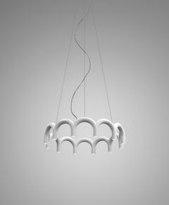 Contemporary Chandelier 'Arch Circle 98' by Oblure, White
