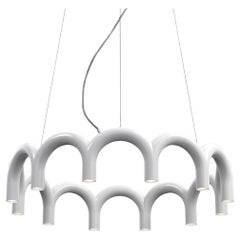 Contemporary Chandelier 'Arch Circle 98' by Oblure, White