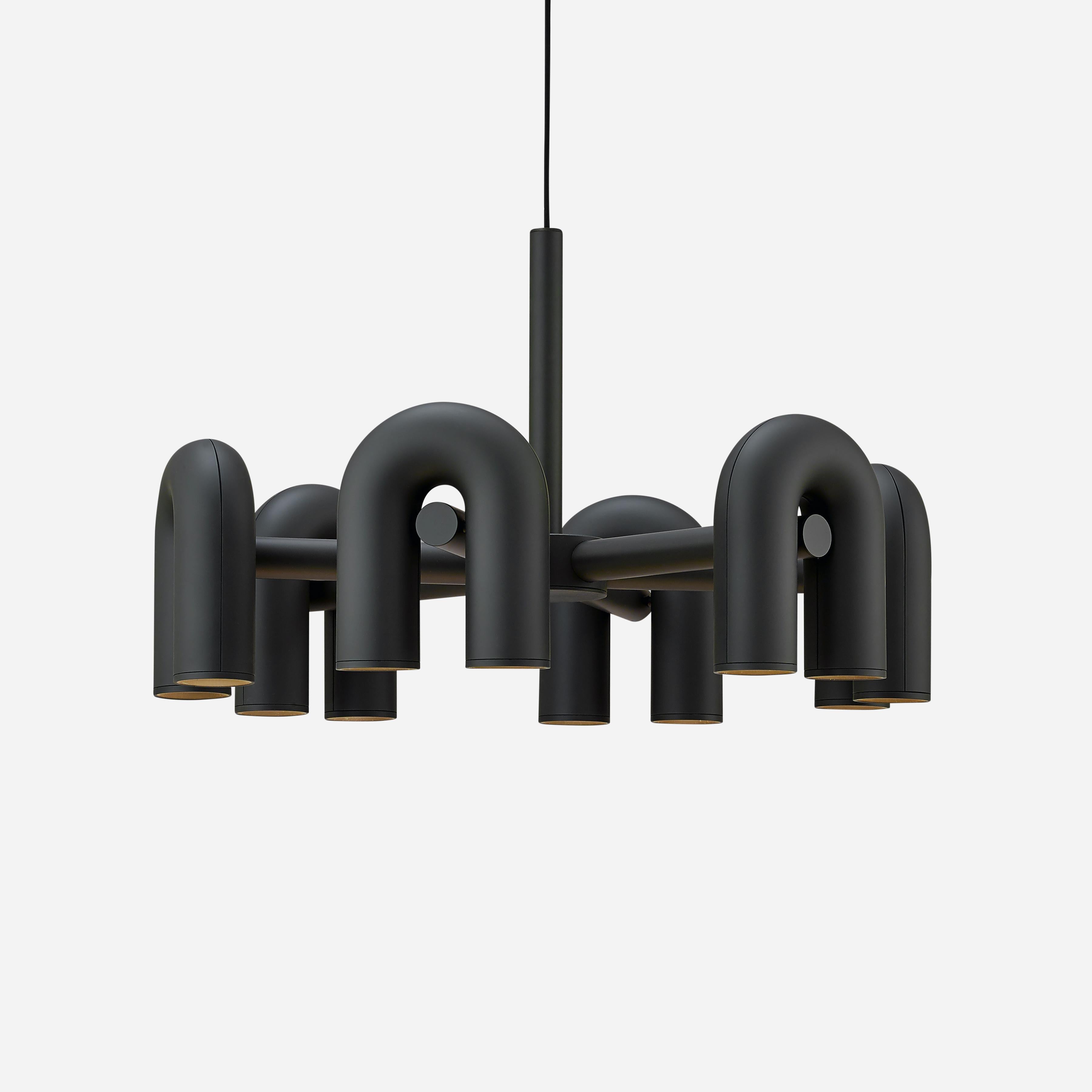 PVC Contemporary Chandelier 'Cirkus' by AGO 'Large - Charcoal' (in stock) For Sale