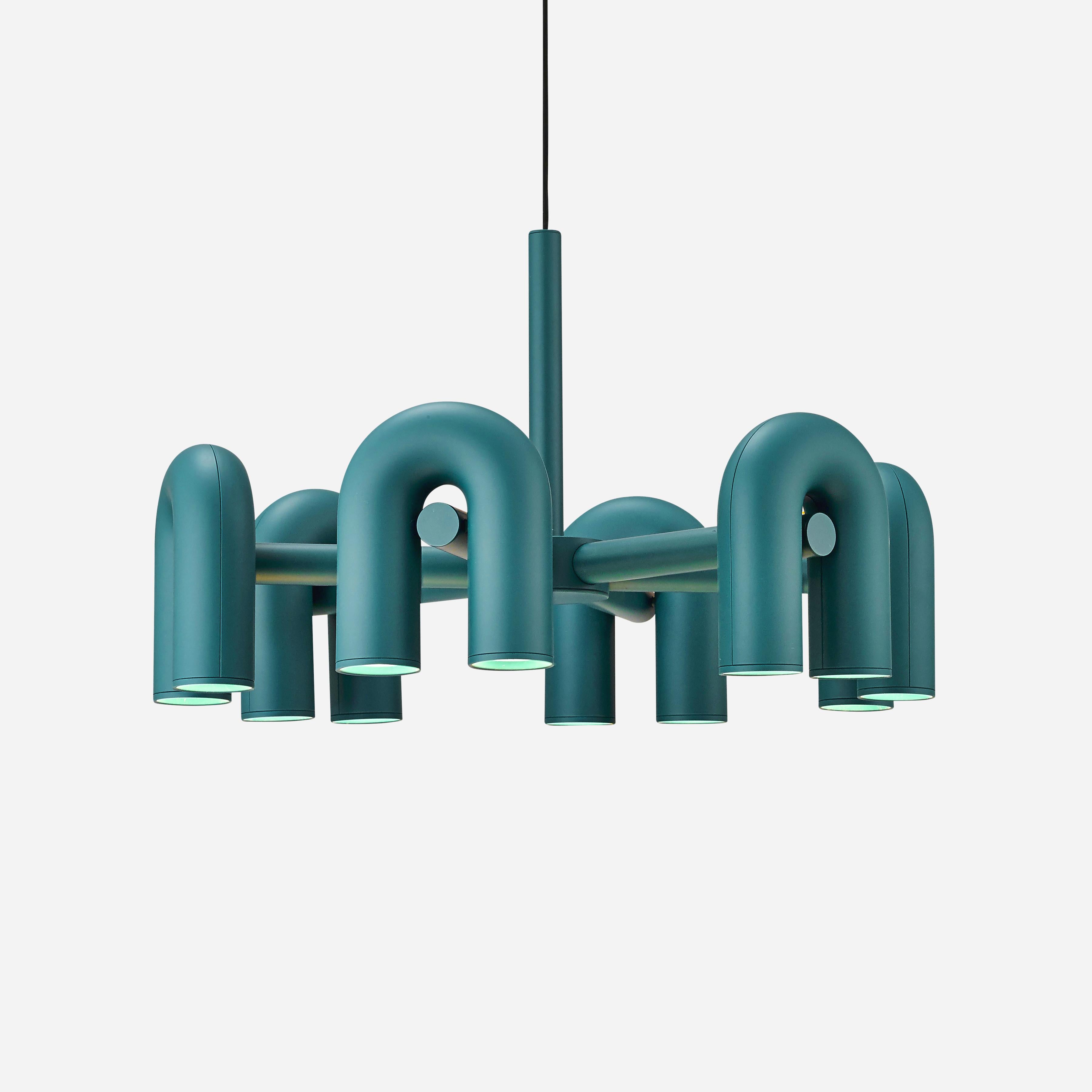 PVC Contemporary Chandelier 'Cirkus' by AGO 'Large - Green' (in stock) For Sale