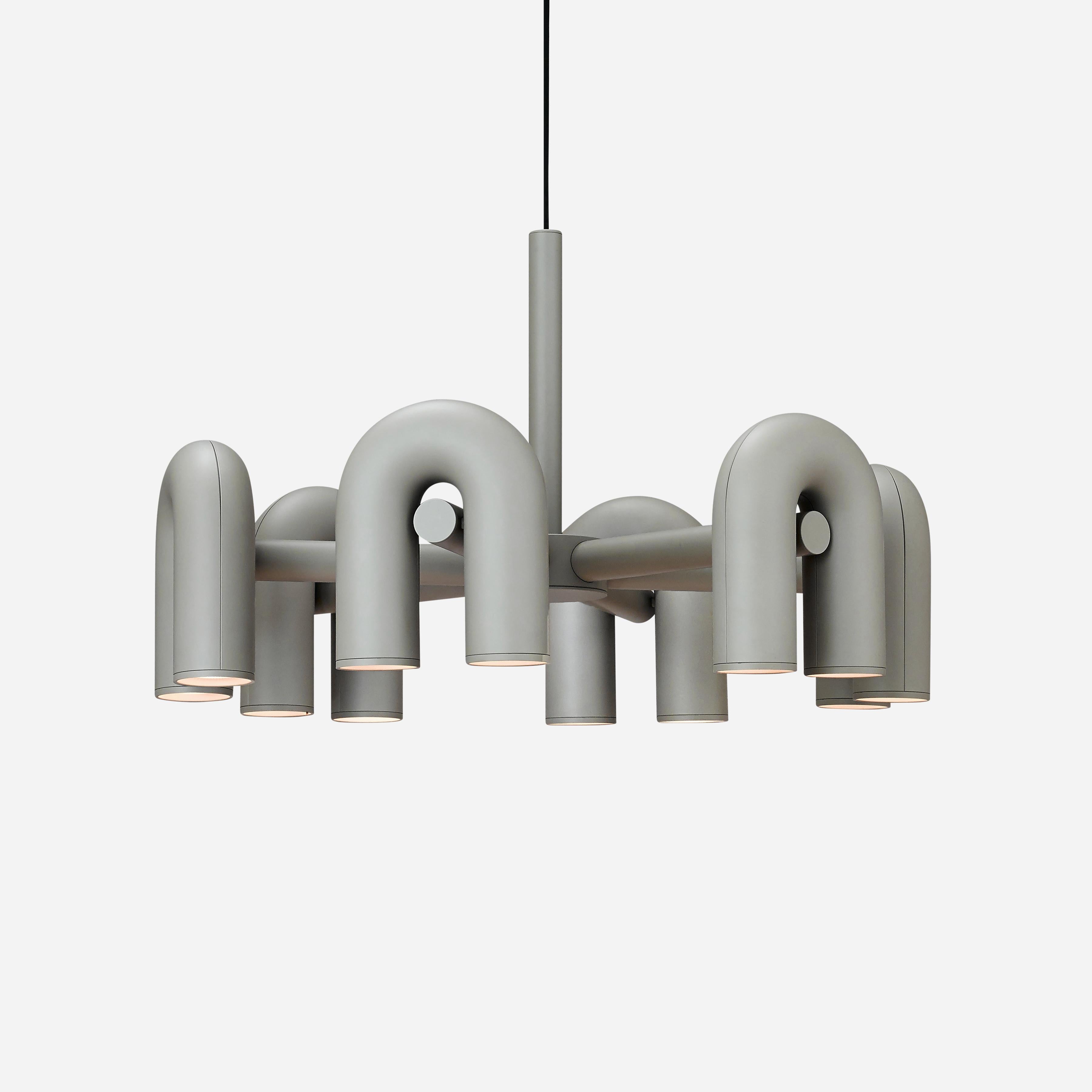 PVC Contemporary Chandelier 'Cirkus' by AGO 'Large - Grey' For Sale