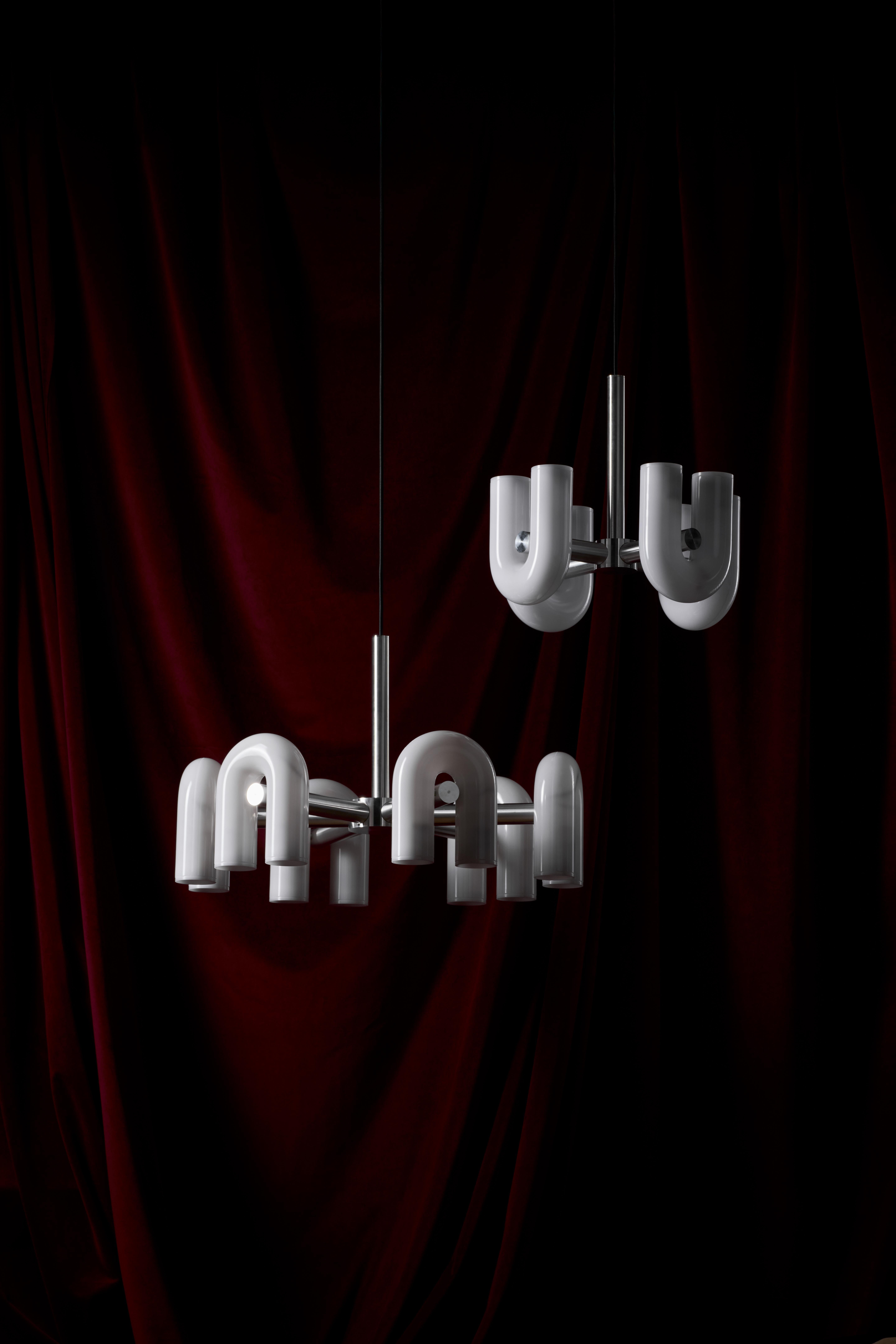 'THE RAW' Collection - Limited Edition

Cirkus chandelier by AGO Lighting
Coated ABS, aluminum

LED GU10 110-240V (not included)

Two sizes available: 4 pairs of lamps / 6 pairs of lamps
Four colors available: Charcoal, grey, green, terracotta or