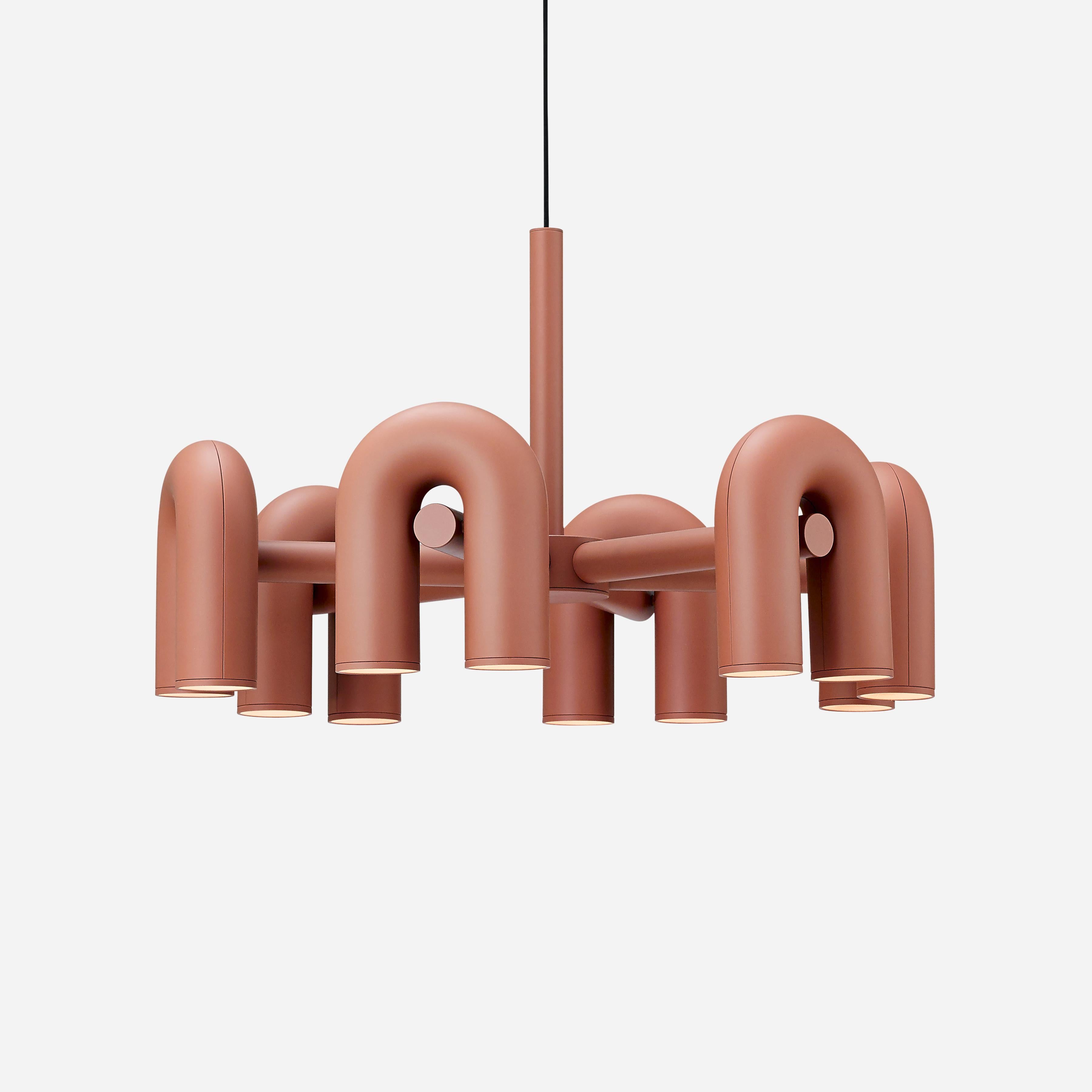 PVC Contemporary Chandelier 'Cirkus' by AGO 'Large - Terracotta' (in stock) For Sale